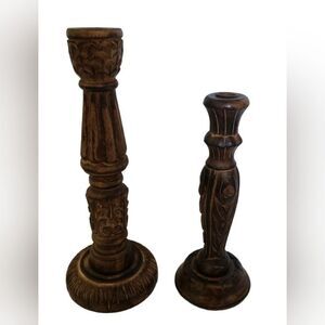 Wood  Candle Holders